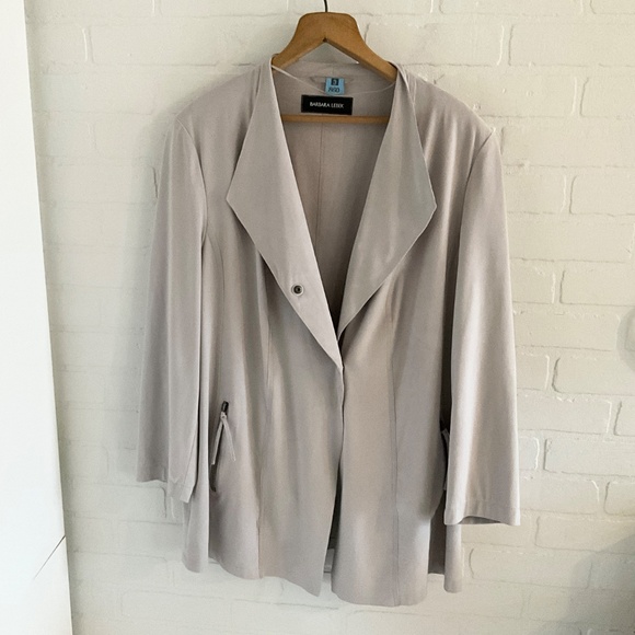 Barbara Lebek Women’s Jacket Faux Suede Bone Pockets Flowy Sz 3X - Picture 9 of 16